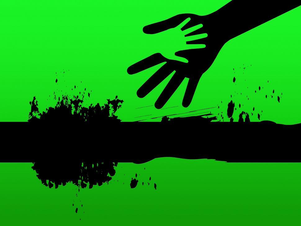 Free Image of Black Line Background Means Adult And Child Handprint  