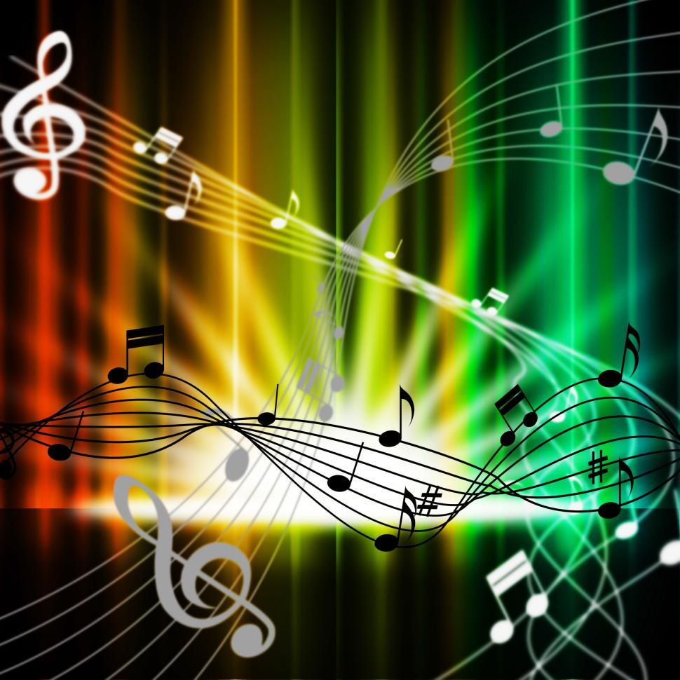 Free Image of Multicolored Curtains Background Means Music Instruments And Son 