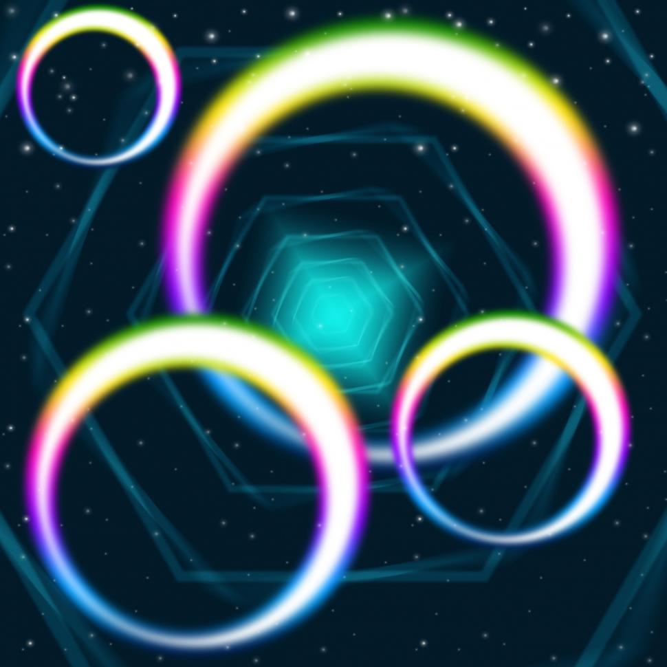Free Image of Rainbow Circles Background Means Hexagons Round And Colors  