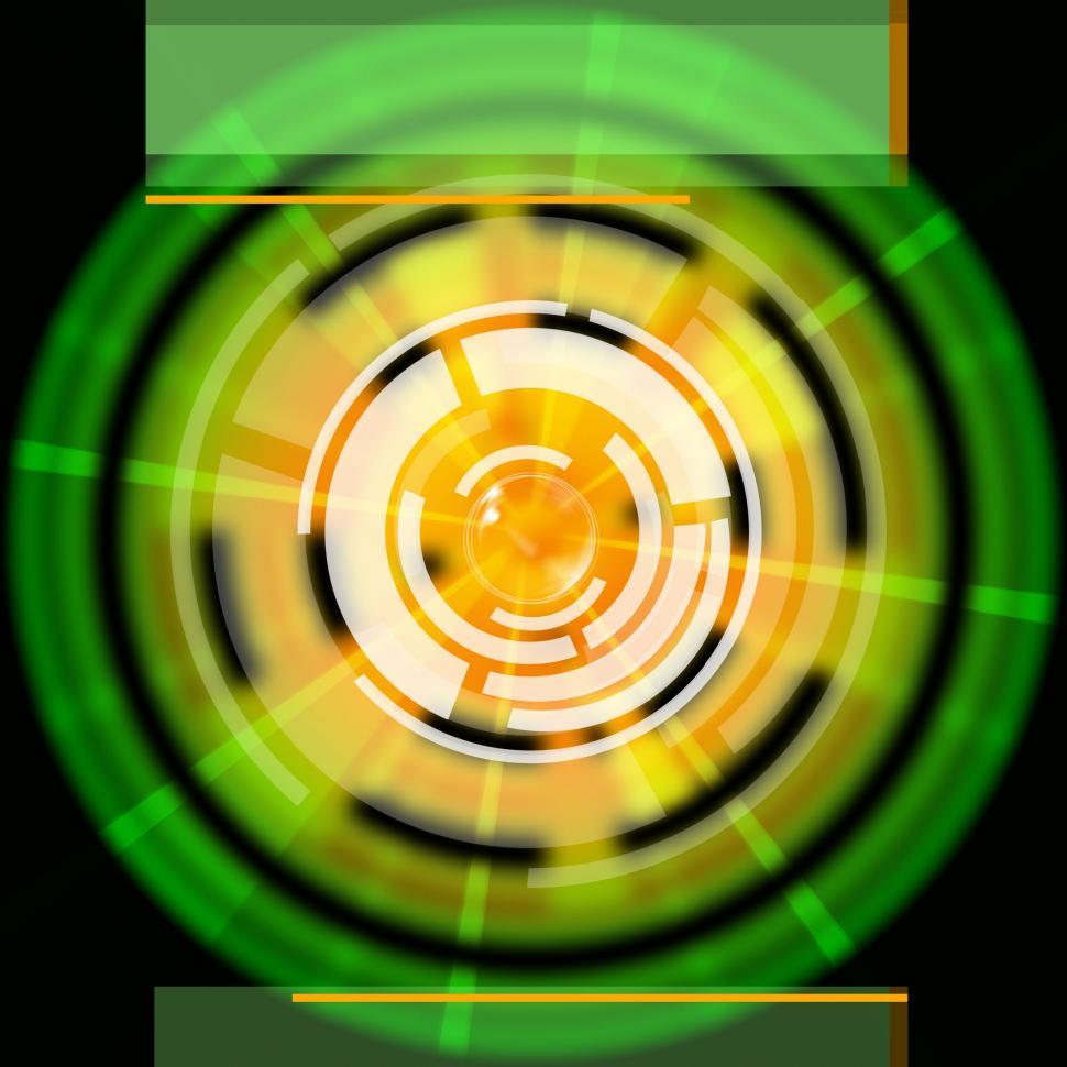 Free Image of Green Disc Background Shows LP Circles And Rectangles  