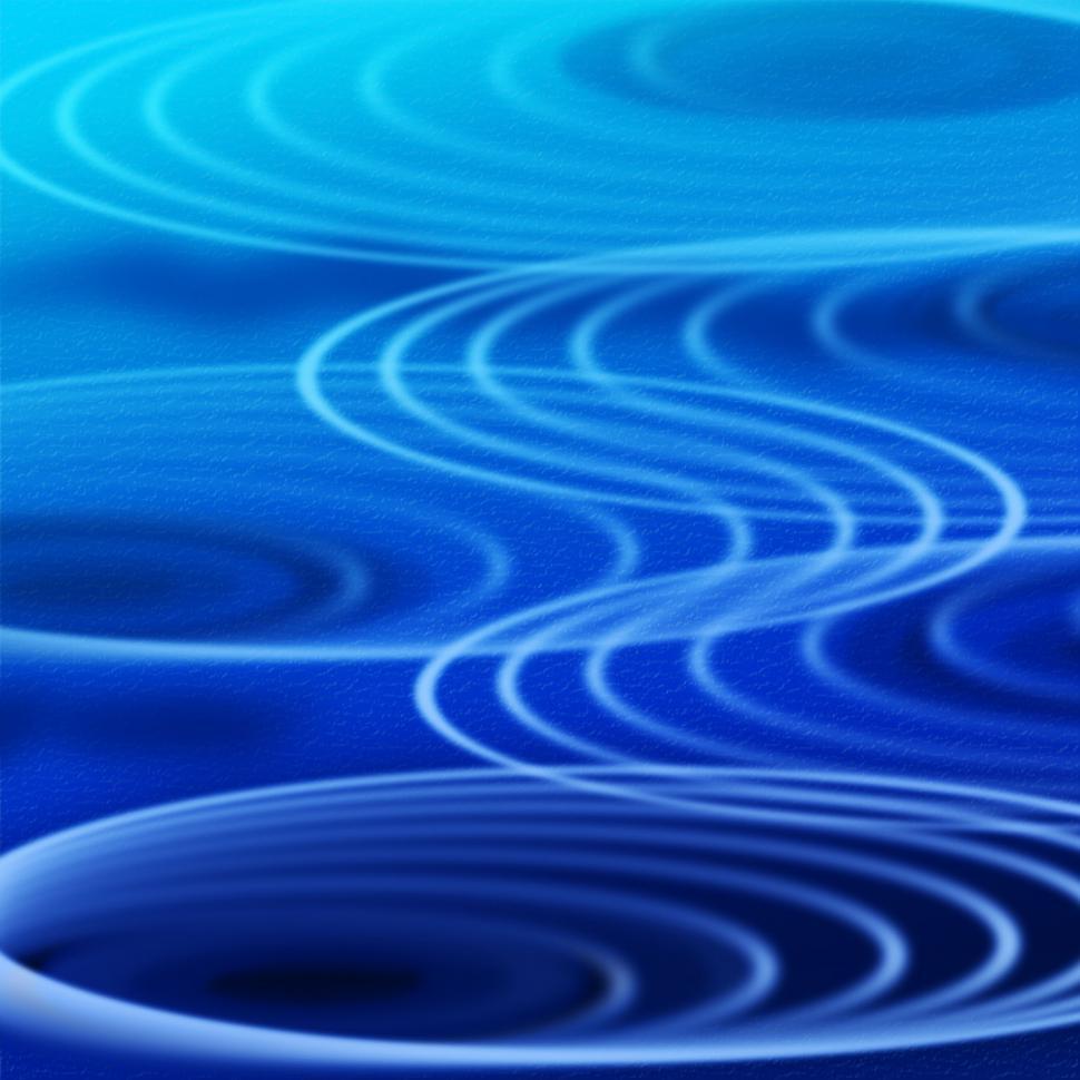 Free Image of Blue Rippling Background Shows Wavy And Circles Decoration  