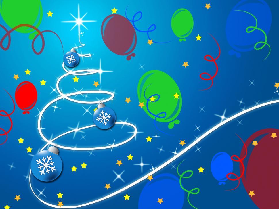 Free Image of Blue Christmas Tree Background Shows December Holidays And Ballo 
