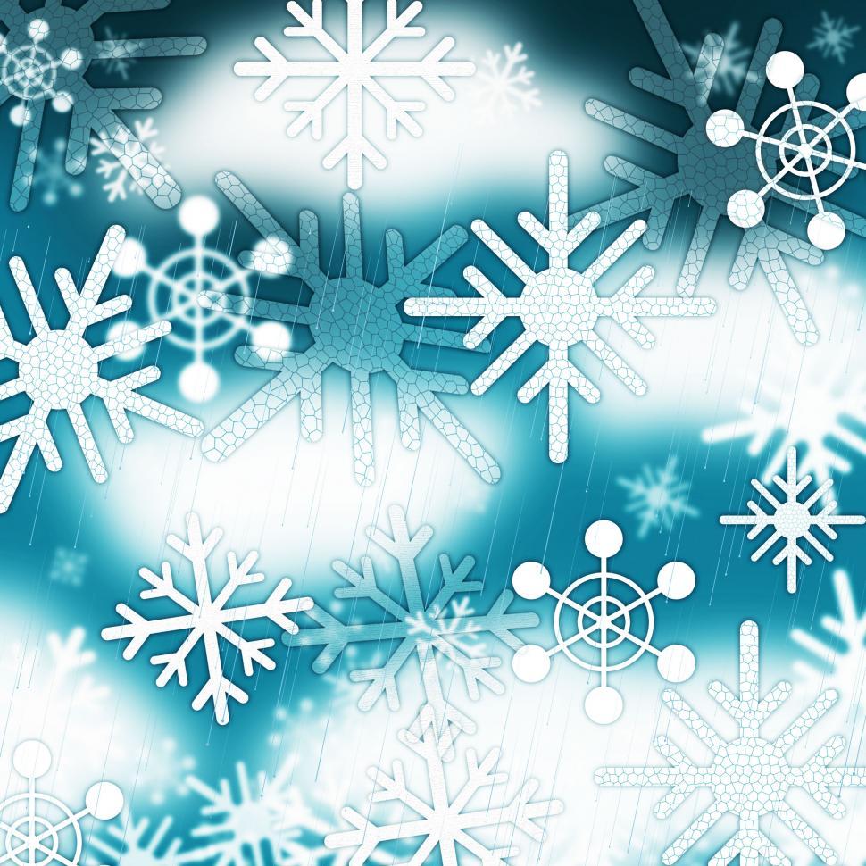 Free Image of Blue Snowflakes Background Means Frozen Sky And Winter  