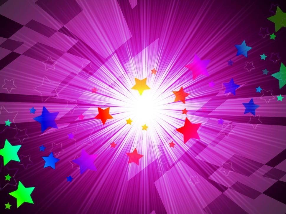 Free Image of Rainbow Stars Background Means Astronomy And Light Beams  
