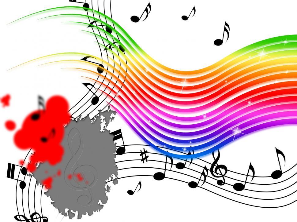 Free Image of Rainbow Music Background Means Stripes And Playing Instruments  