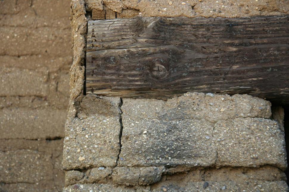 Free Image of adobe beam wall brick mortar 