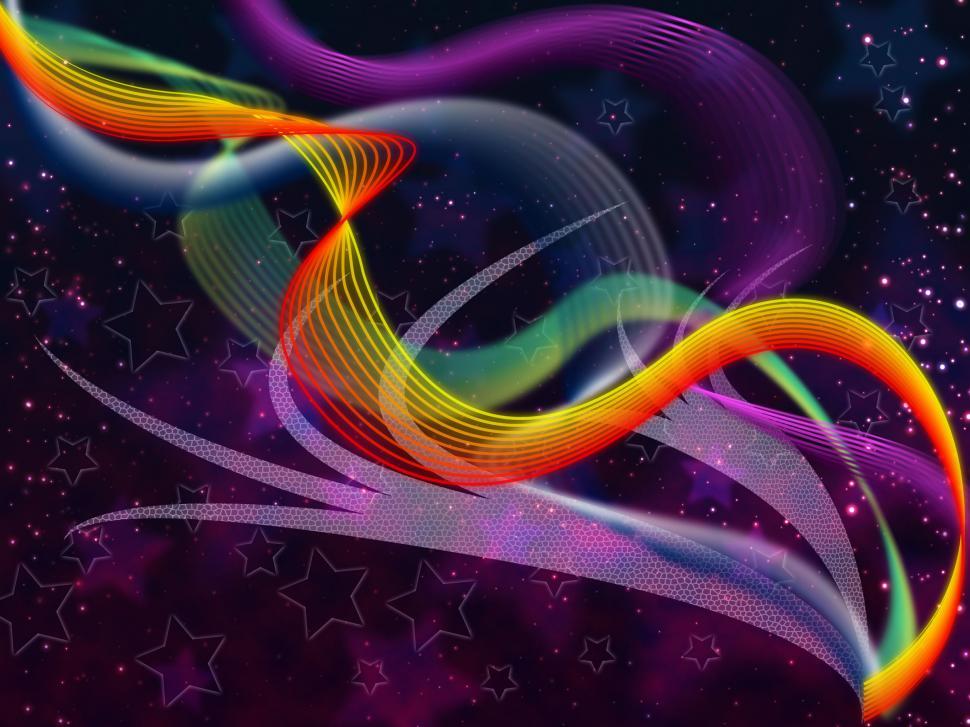 Free Image of Twisting Background Means Colored Curves And Stars  