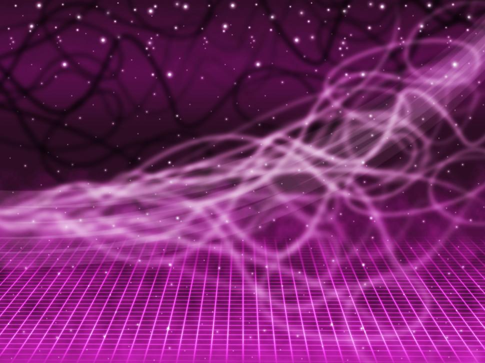 Free Image of Purple Squiggles Background Means Tangled Lines And Stars  