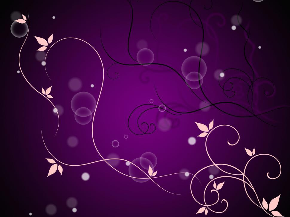 Free Image of Floral And Bubbles Background Means Decorative Stem And Leaves   