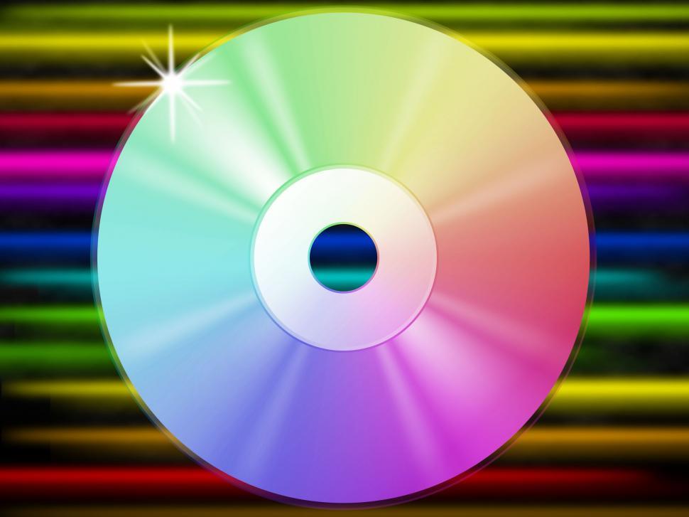 Free Image of CD Background Shows Music Listening And Colorful Lines  