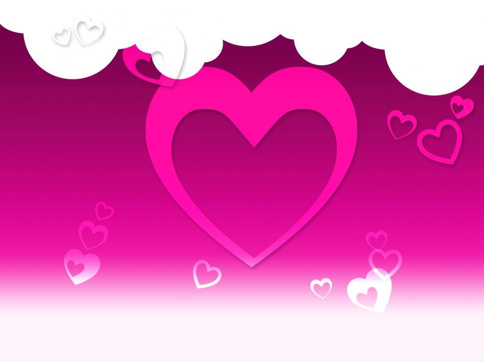 Free Image of Hearts And Clouds Background Shows Peaceful Sensation Or Romanti 