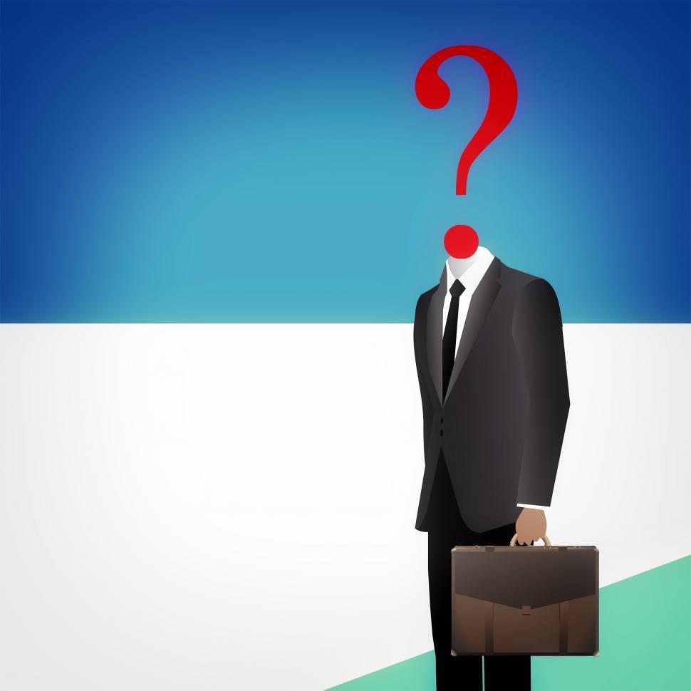Free Image of Where to go from here - Headless businessman with question mark 