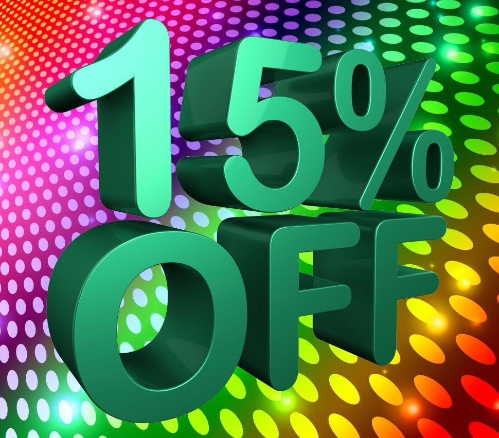 Free Image of Fifteen Percent Off Means Sale Discounts And Clearance 