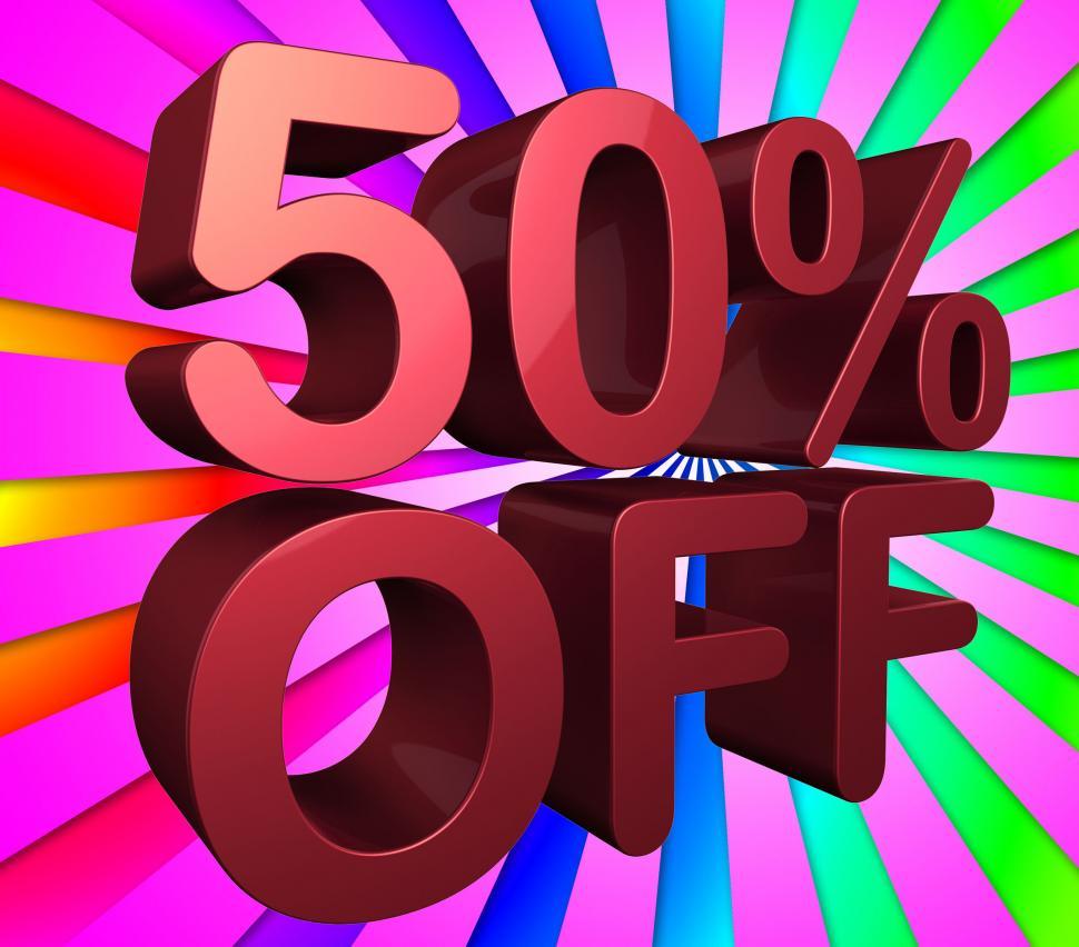 Free Image of Fifty Percent Off Indicates Reduction 50 And Percentage 