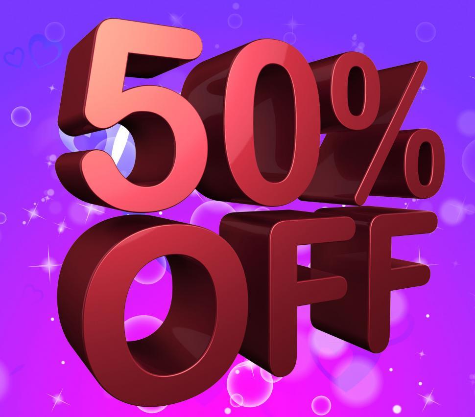 Free Image of Fifty Percent Off Means Offer Savings And 50 