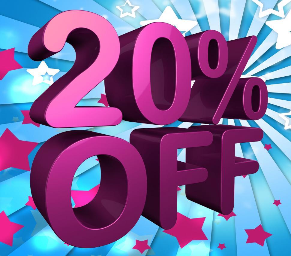 Free Image of Twenty Percent Off Represents Discount Savings And Reduction 