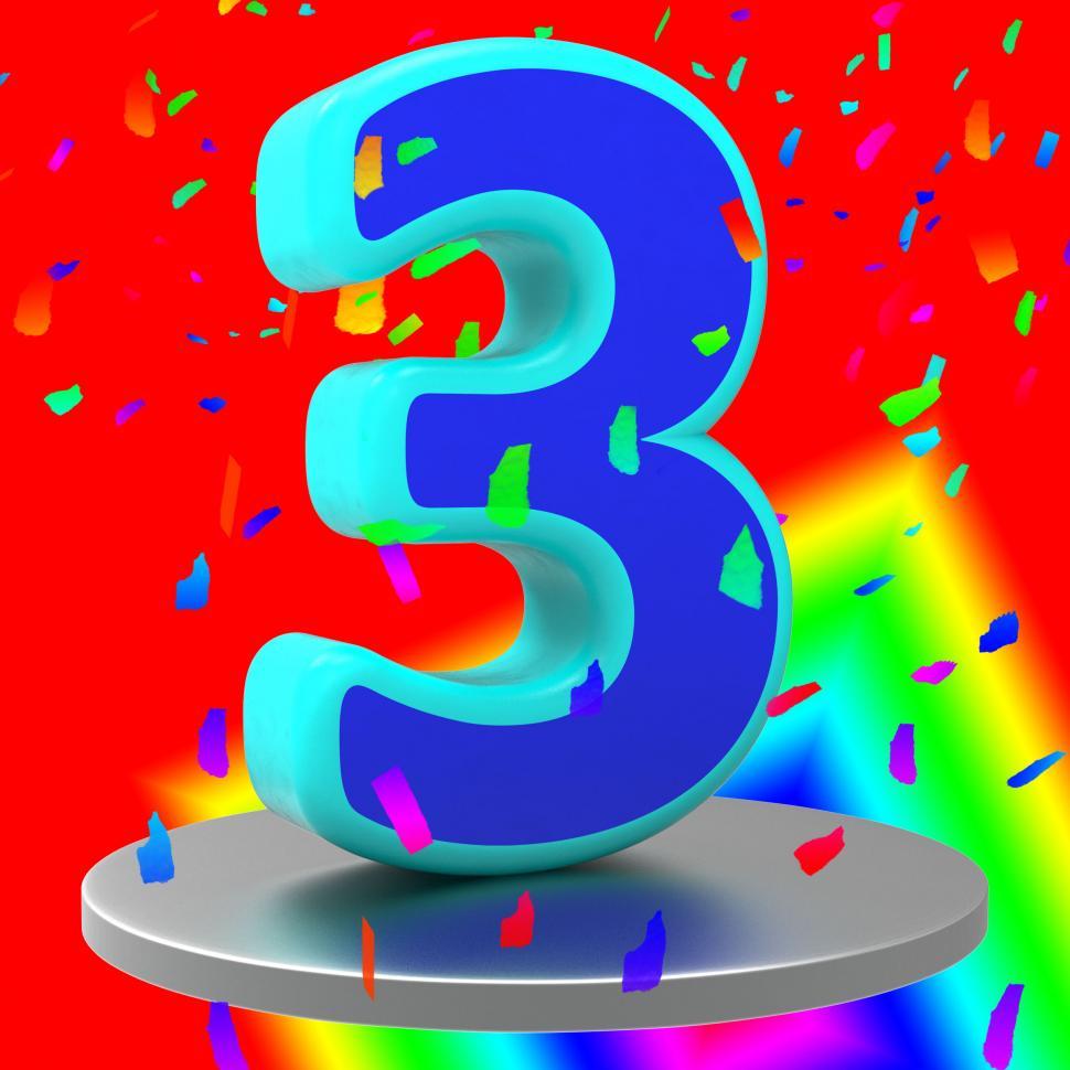 Free Image of Birthday Three Means Celebrating Occasion And Anniversaries 