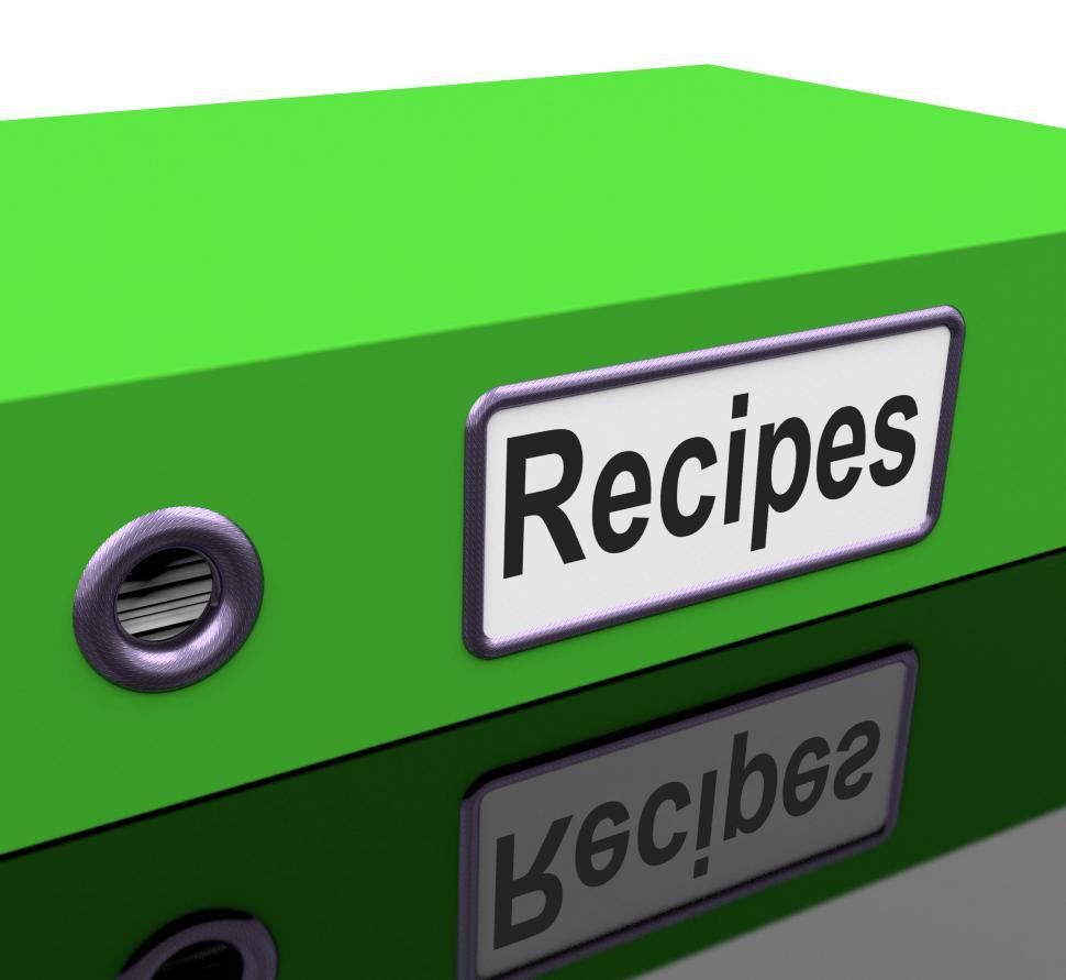 Free Image of Recipes File Indicates Cook Book And Binder 