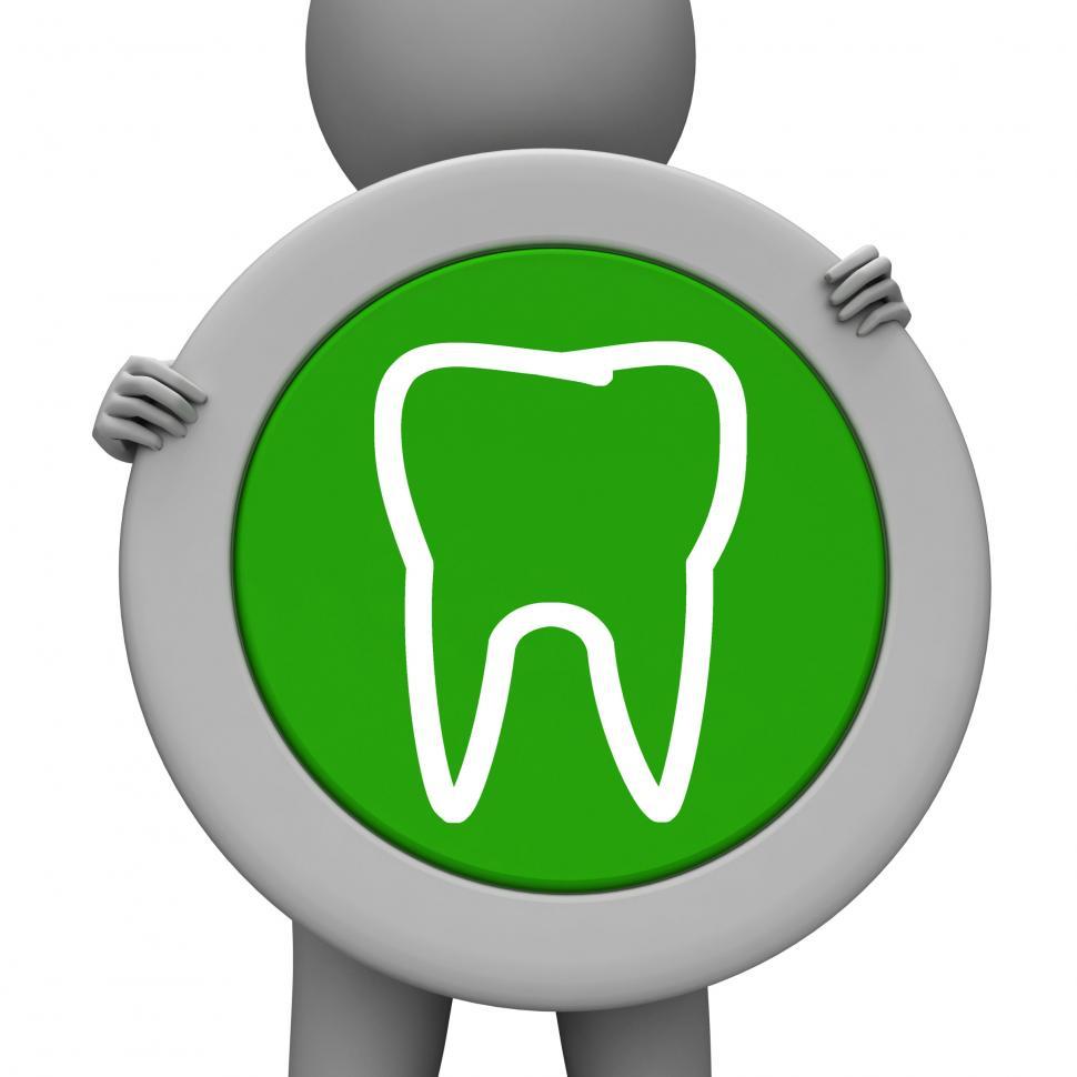 Free Image of Tooth Icon Represents Dental Signboard And Smile 