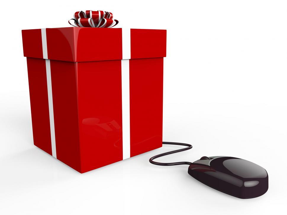 Free Image of Gift Online Means World Wide Web And Box 
