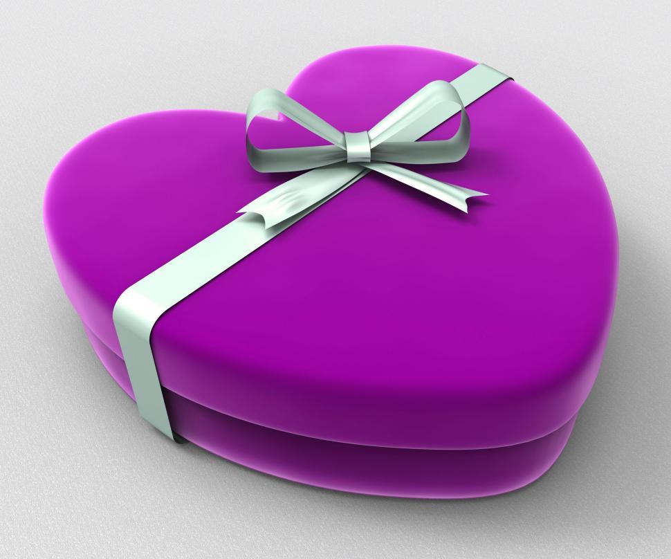 Free Image of Heart Gift Means Valentines Day And Celebrate 