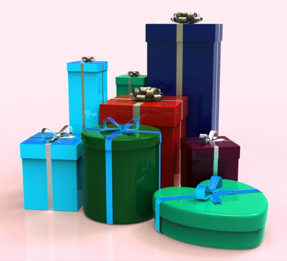 Free Image of Celebration Giftboxes Shows Occasion Wrapped And Giving 