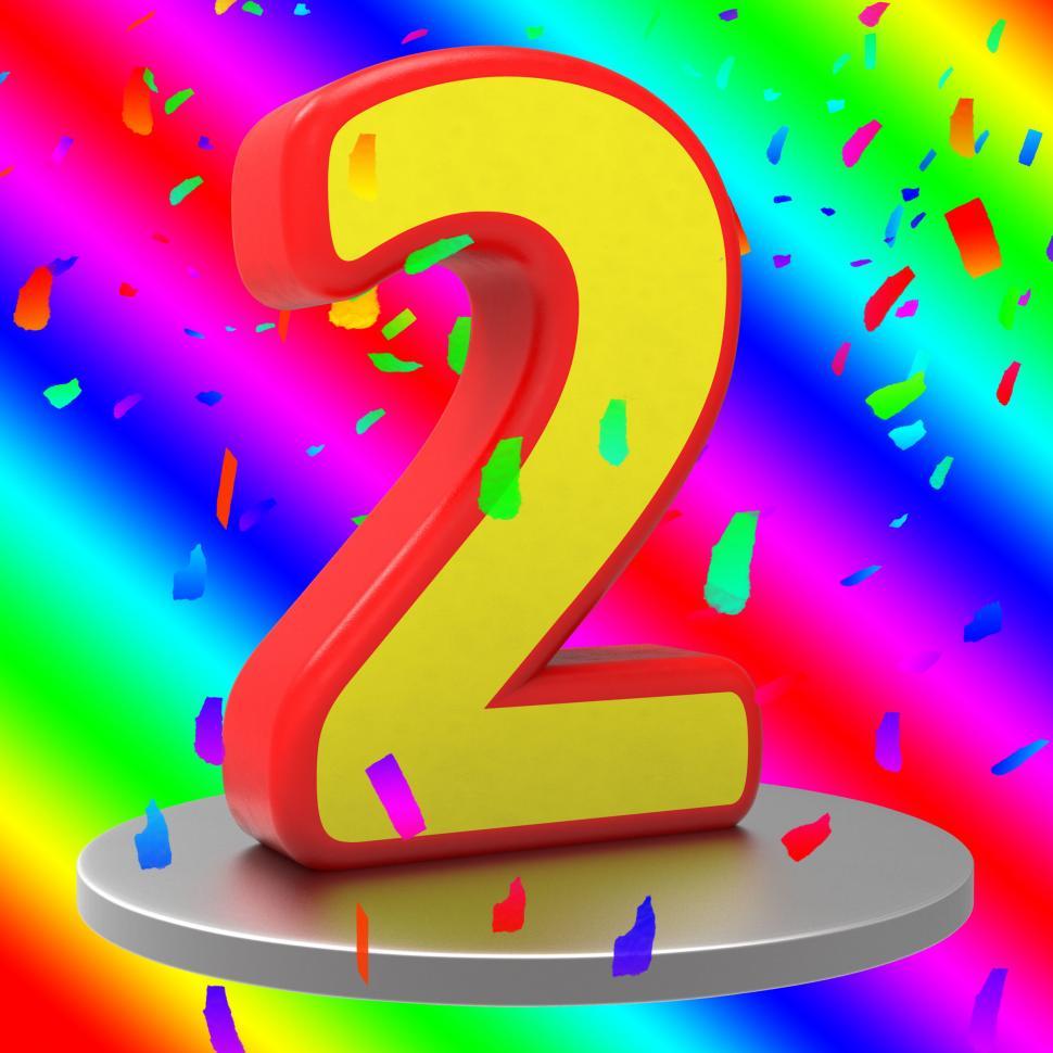 Free Image of Second Birthday Means Happy Anniversary And 2 