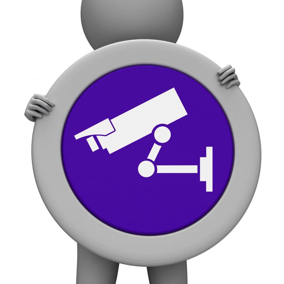 Free Image of Cctv Sign Means Camera Surveillance And Message 