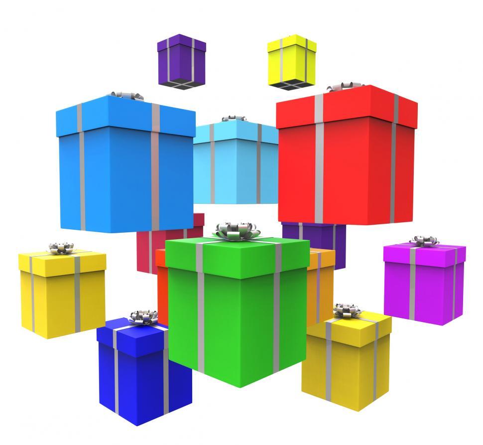 Free Image of Giftboxes Celebration Shows Cheerful Gifts And Fun 