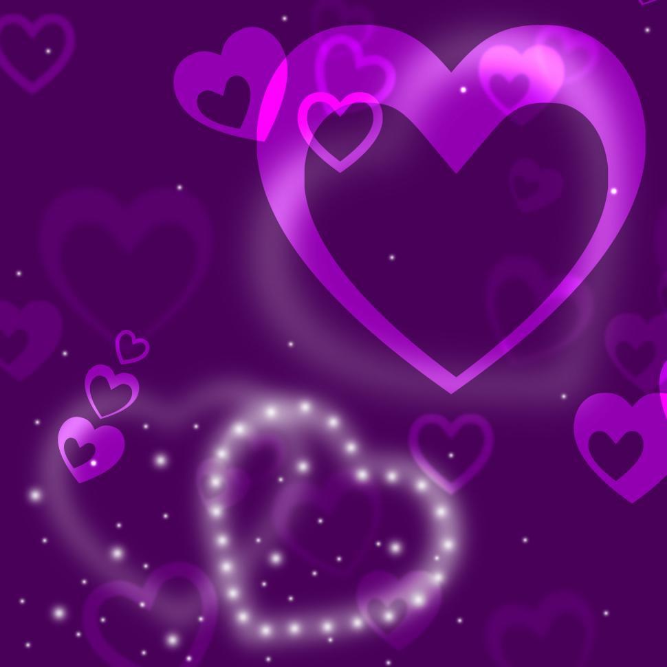Free Image of Glow Heart Means Valentine Day And Abstract 