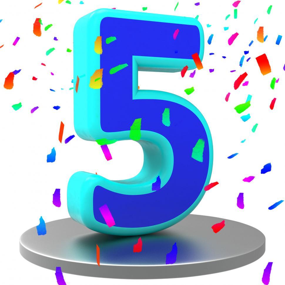 Free Image of Fifth Five Represents Birthday Party And 5 