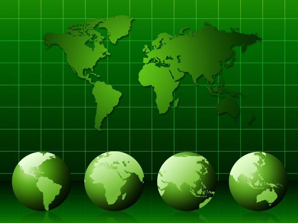 Free Image of World Map Shows Background Globalization And Template 