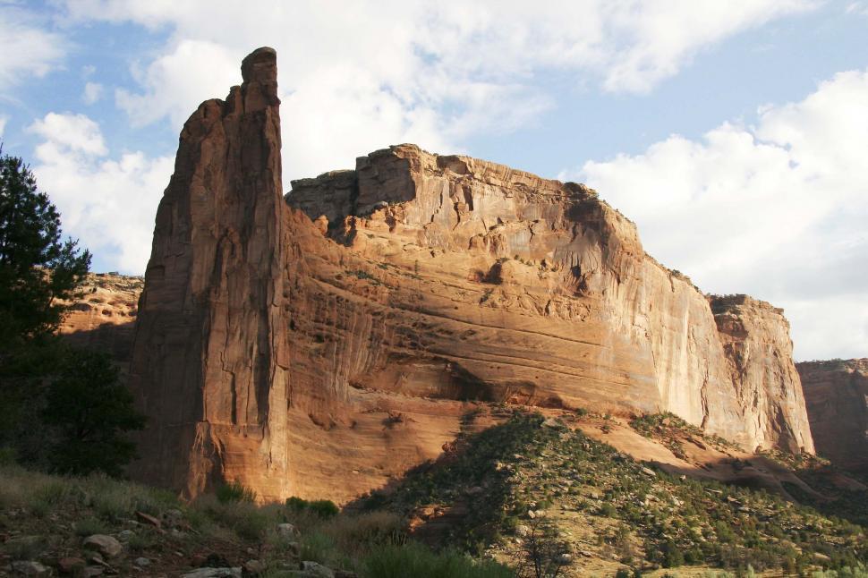 Free Image of Massive Rock Formation in Desert 
