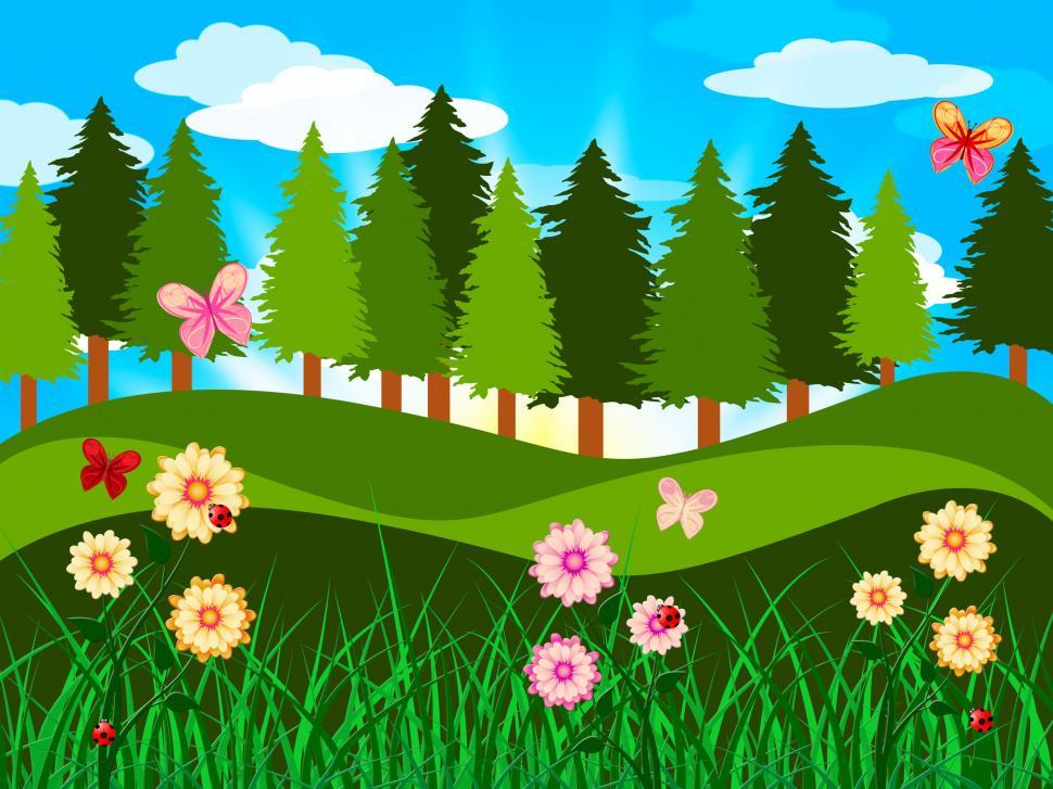 Free Image of Countryside Trees Represents Woods Branches And Meadow 