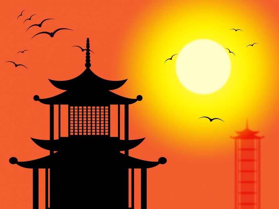 Free Image of Pagoda Silhouette Indicates Zen Buddhism And Worship 