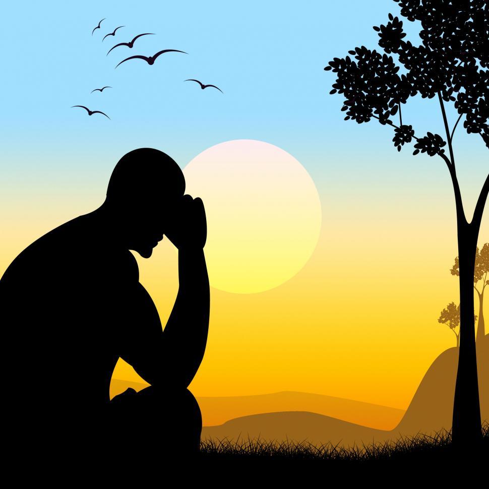 Free Image of Depressed Silhouette Represents Lost Hope And Man 
