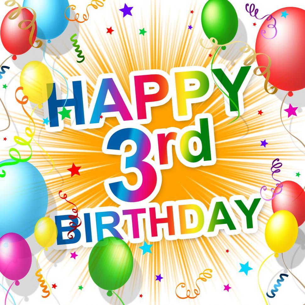 Free Image of Birthday Third Indicates Happiness Congratulating And Celebratio 