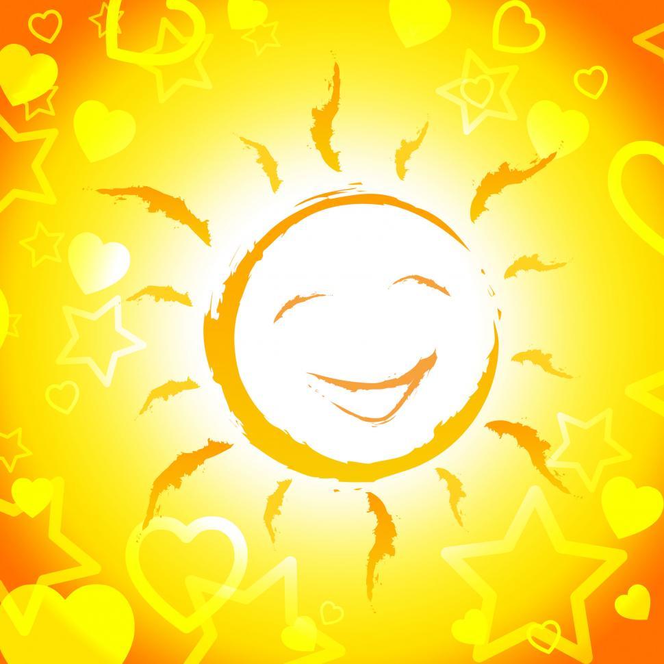 Free Image of Sun Smiling Shows Cheerful Sunshine And Joyful 