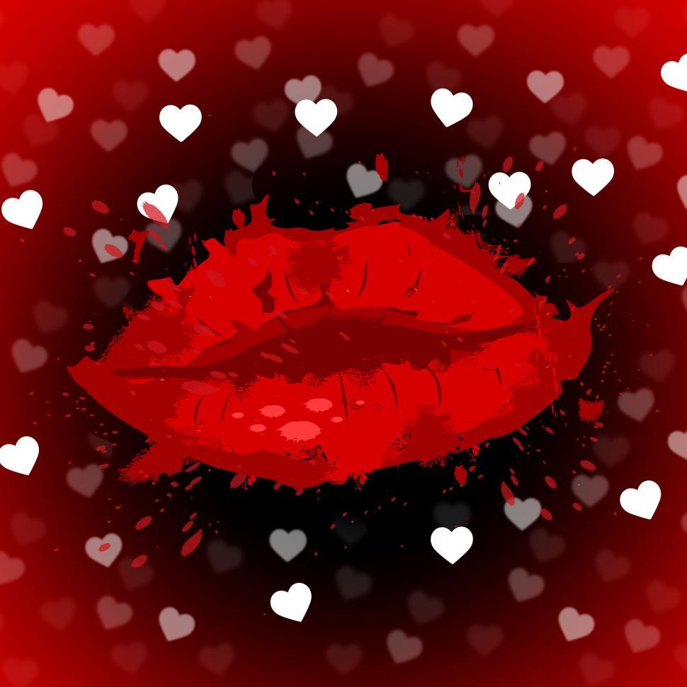 Free Image of Hearts Lips Shows Facial Care And Beautiful 
