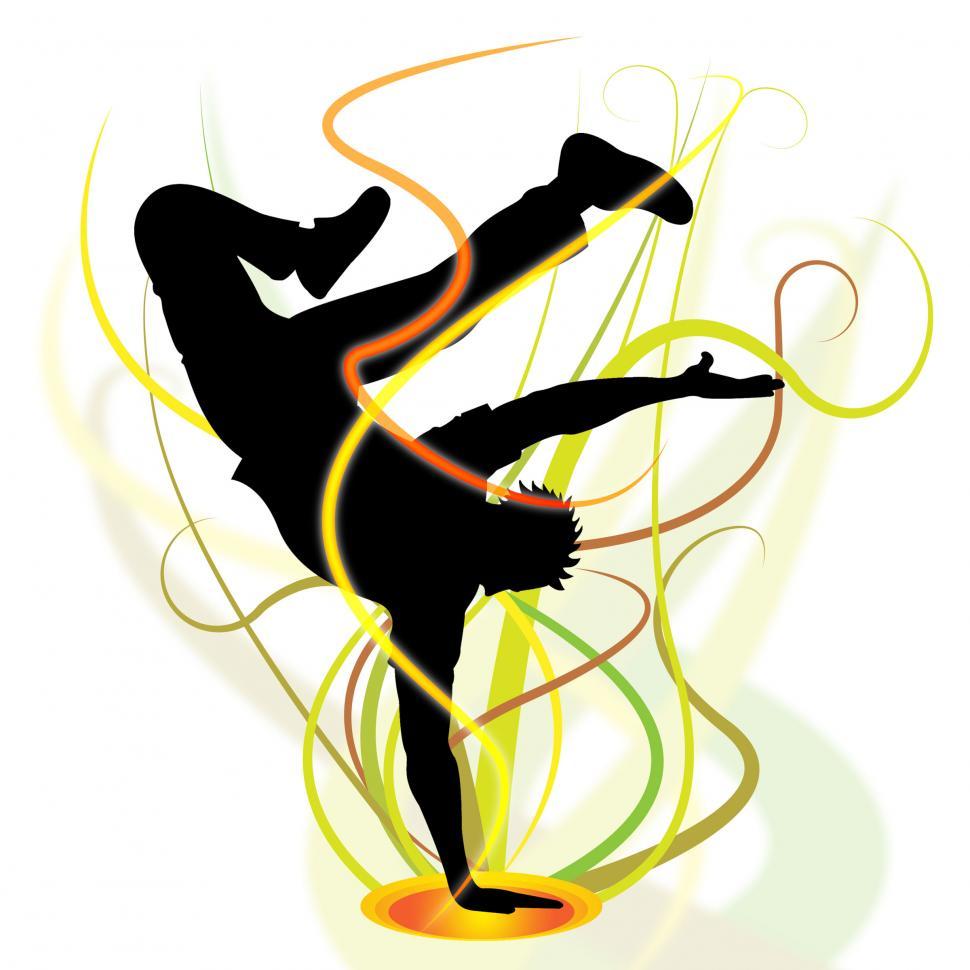 Free Image of Break Dancer Shows Disco Music And Breakdancing 