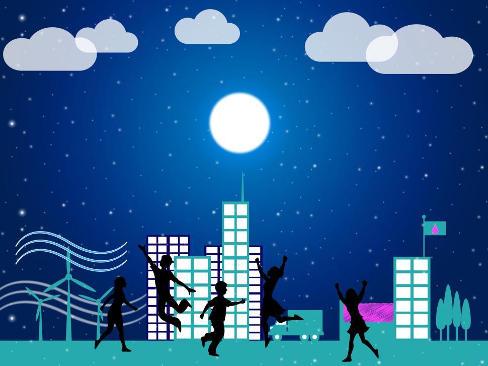 Free Image of Kids Playing Means Night Time And Child 