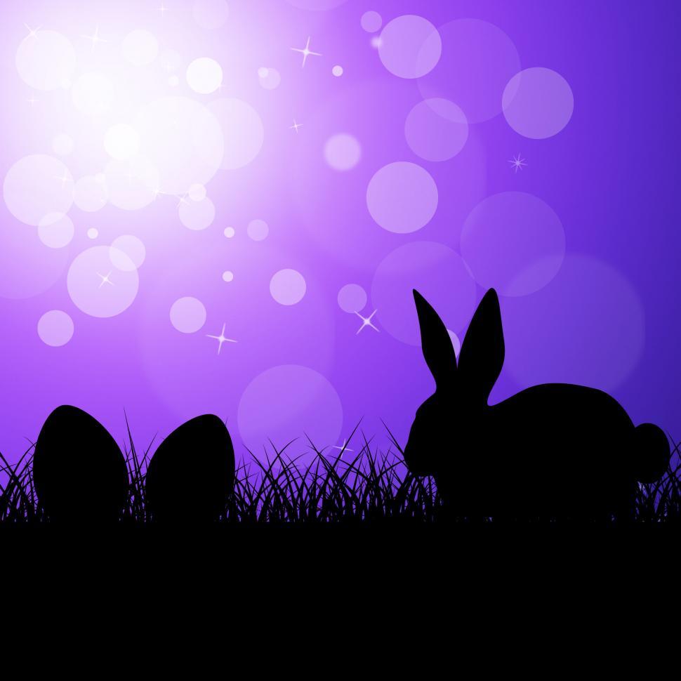 Free Image of Easter Eggs Shows Bunny Rabbit And Copy-Space 
