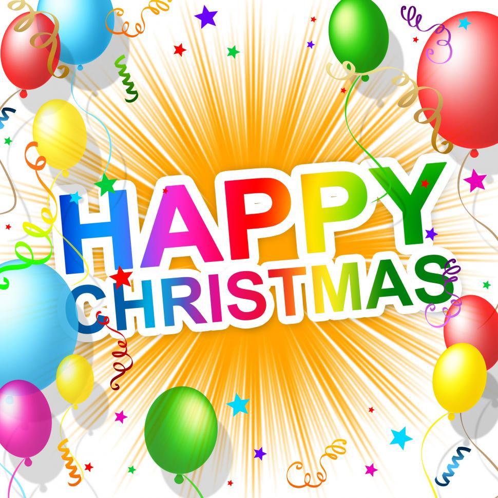 Free Image of Happy Christmas Means Xmas Greeting And Cheerful 