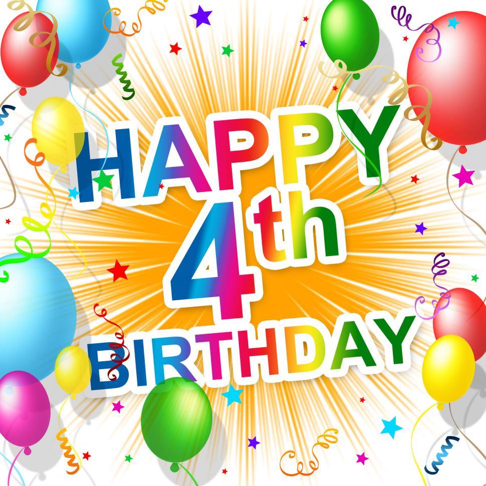 Free Image of Fourth Birthday Represents Celebration Celebrate And Congratulat 