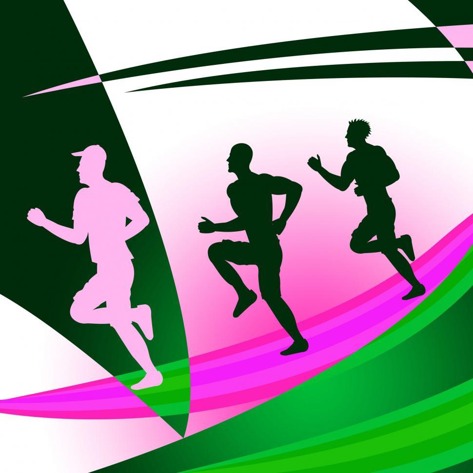 Free Image of Jogging Exercise Shows Get Fit And Race 