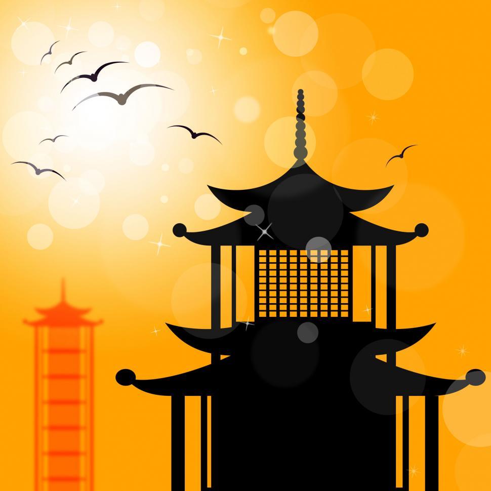 Free Image of Pagoda Silhouette Indicates Religion Asia And Oriental 
