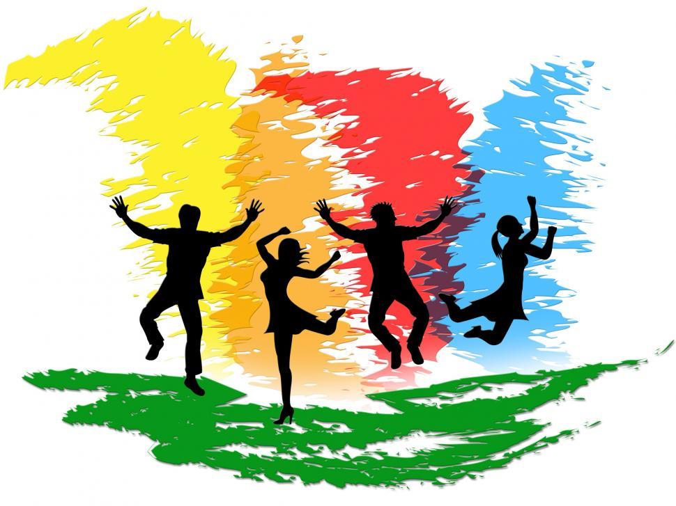 Free Image of Jumping People Indicates Colorful Active And Happiness 