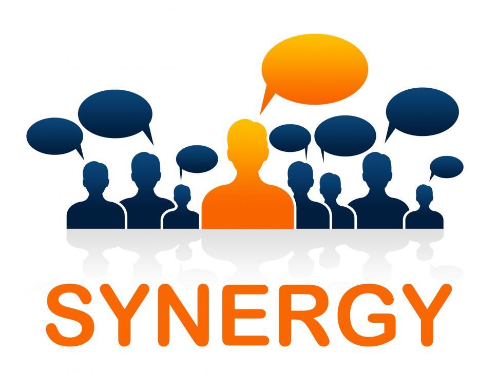 Free Image of Synergy Teamwork Shows Working Together And Collaborate 