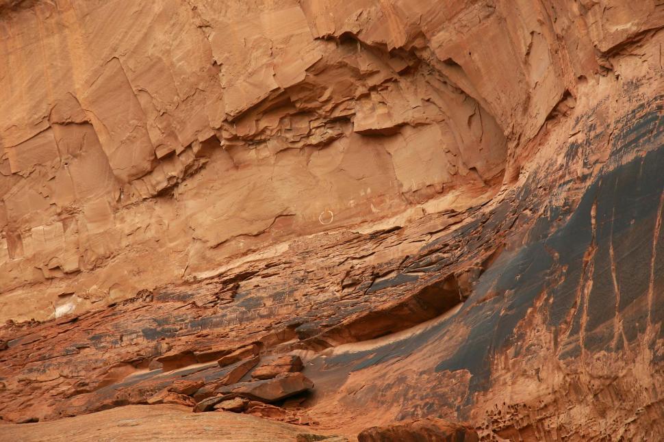 Free Image of Massive Rock Formation With Central Rock Face 