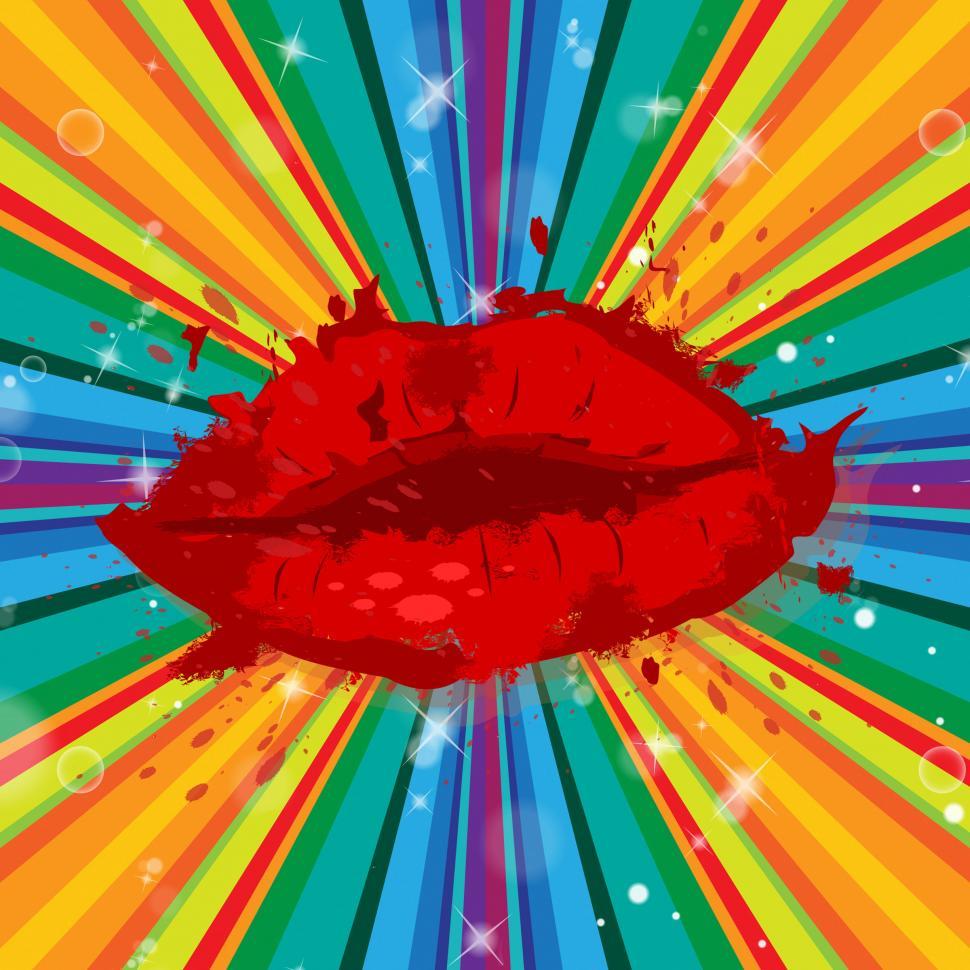 Free Image of Hearts Lips Shows Valentines Day And Face 